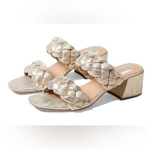 Dolce Vita Stacey Braided Block Heel in Gold, Size 6.5